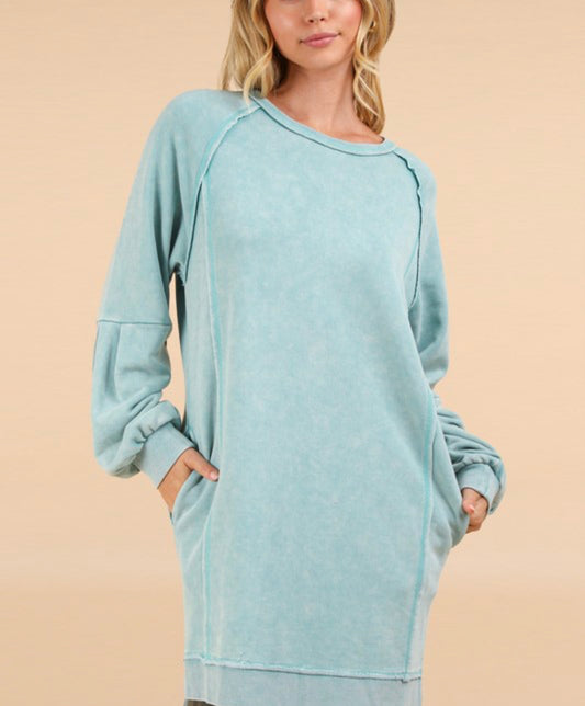 Mineral Washed Raglan Dress