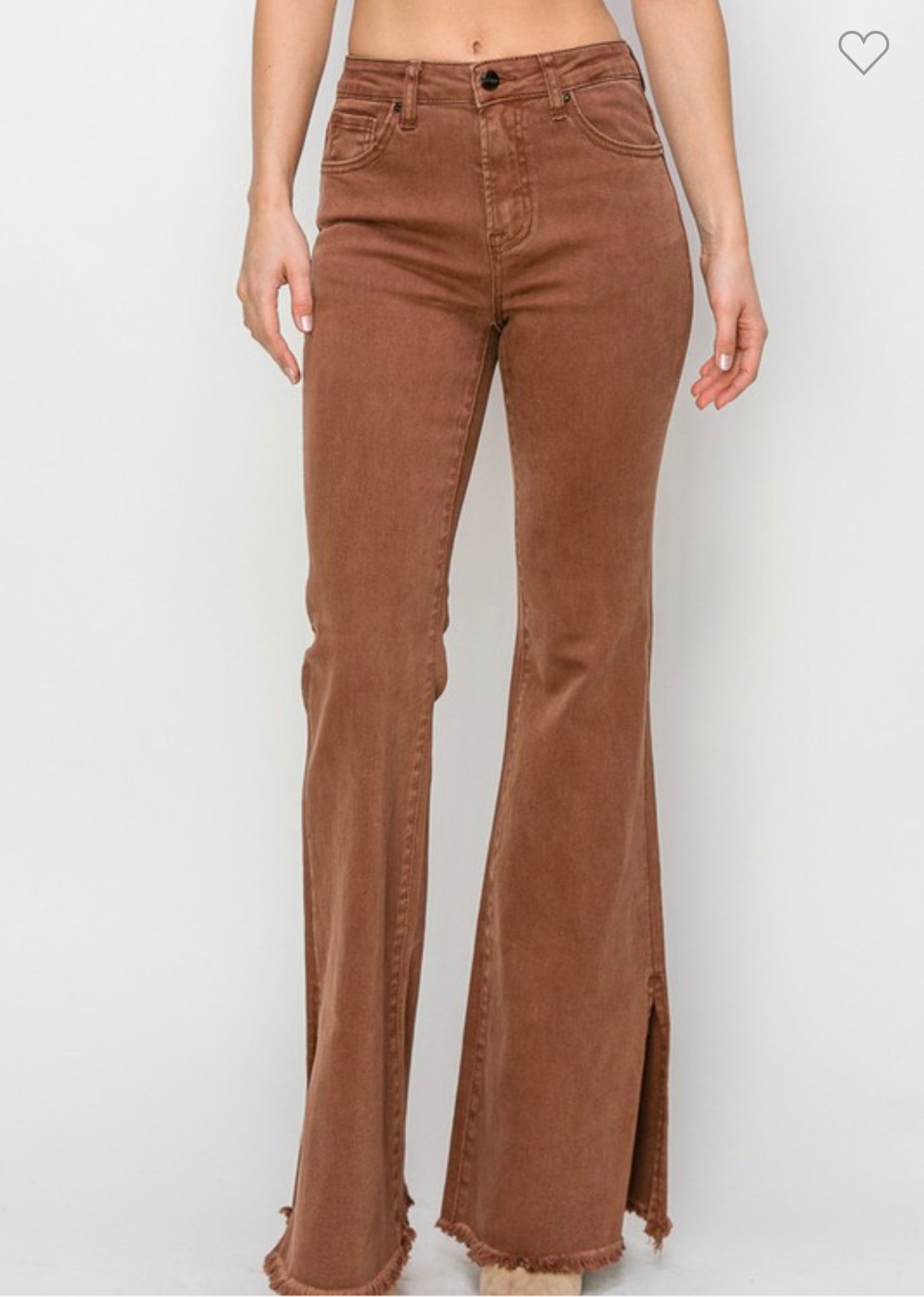 High Rise Side Slit Flare Pants