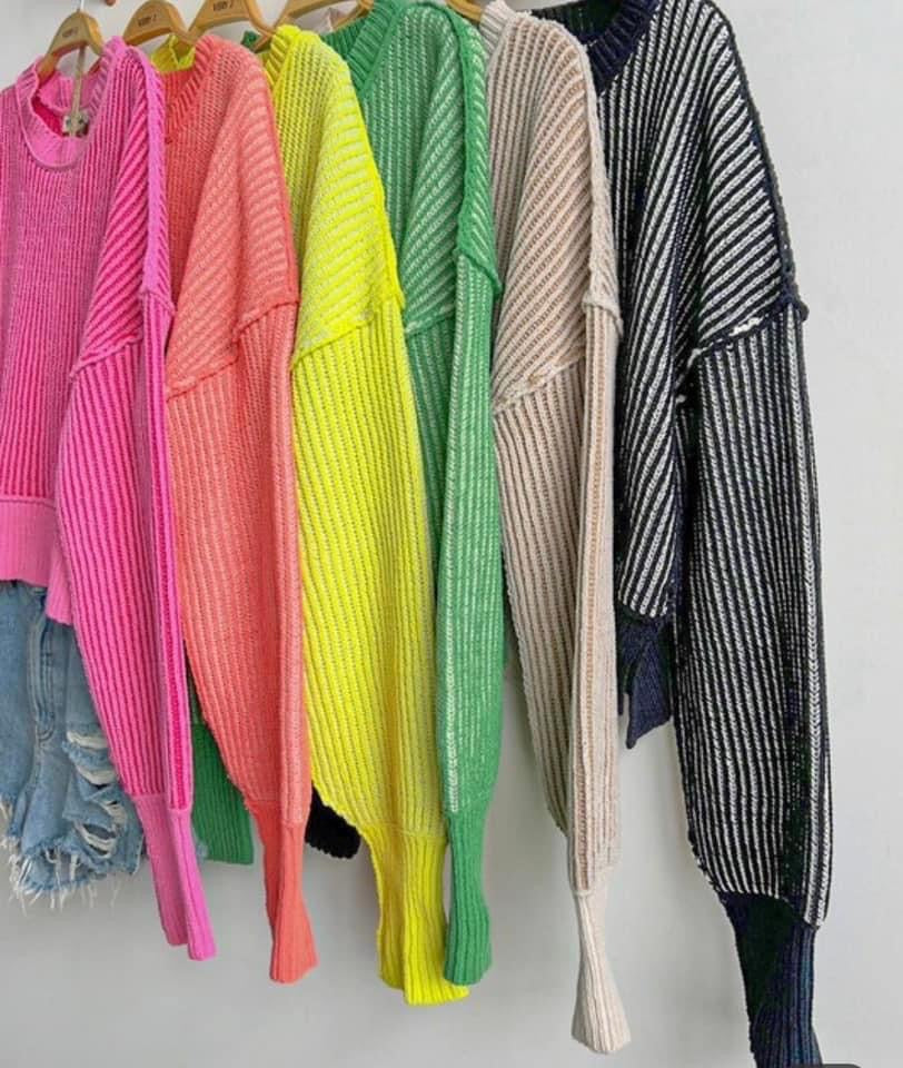 Two Tone Striped Sweater