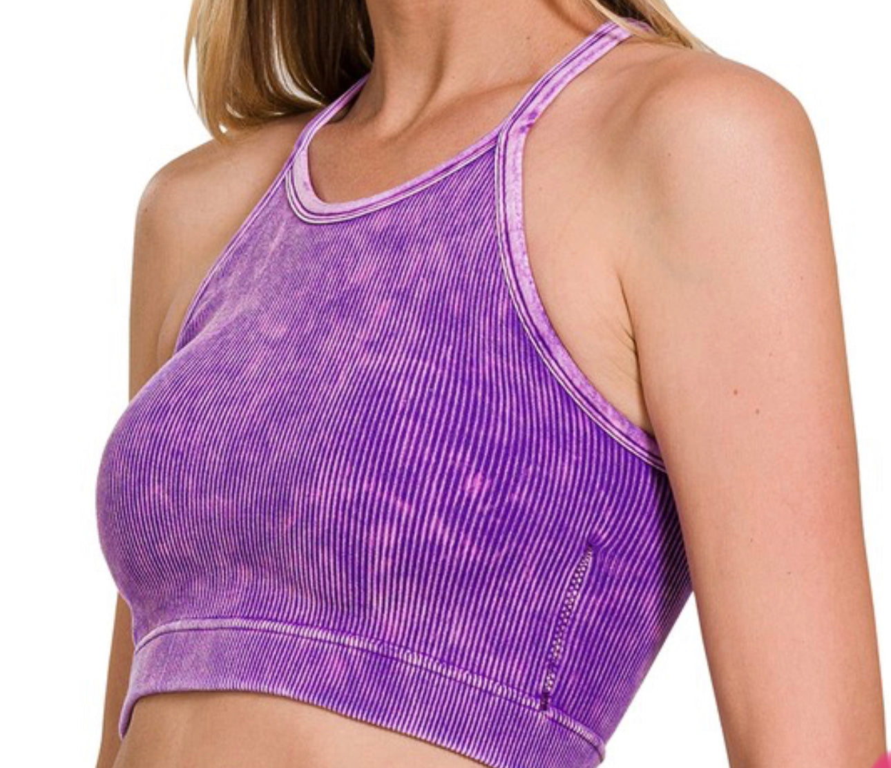 Ribbed Cropped Cami Bra