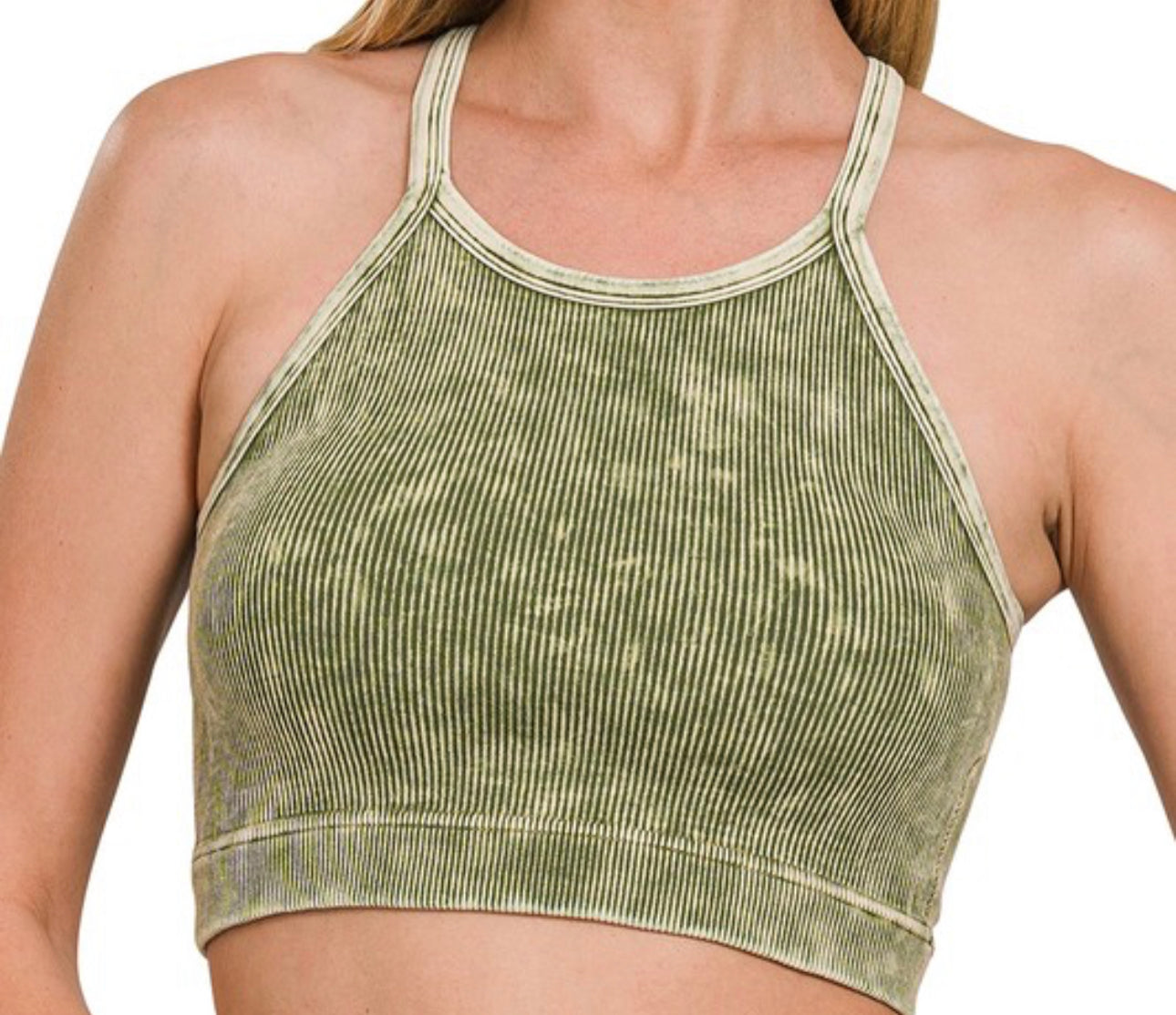 Ribbed Cropped Cami Bra