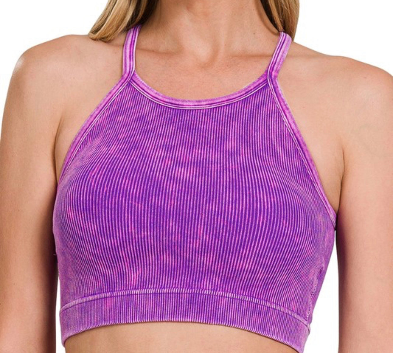 Ribbed Cropped Cami Bra