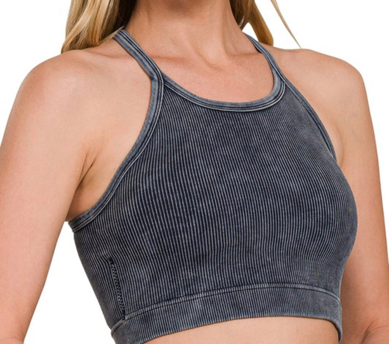 Ribbed Cropped Cami Bra