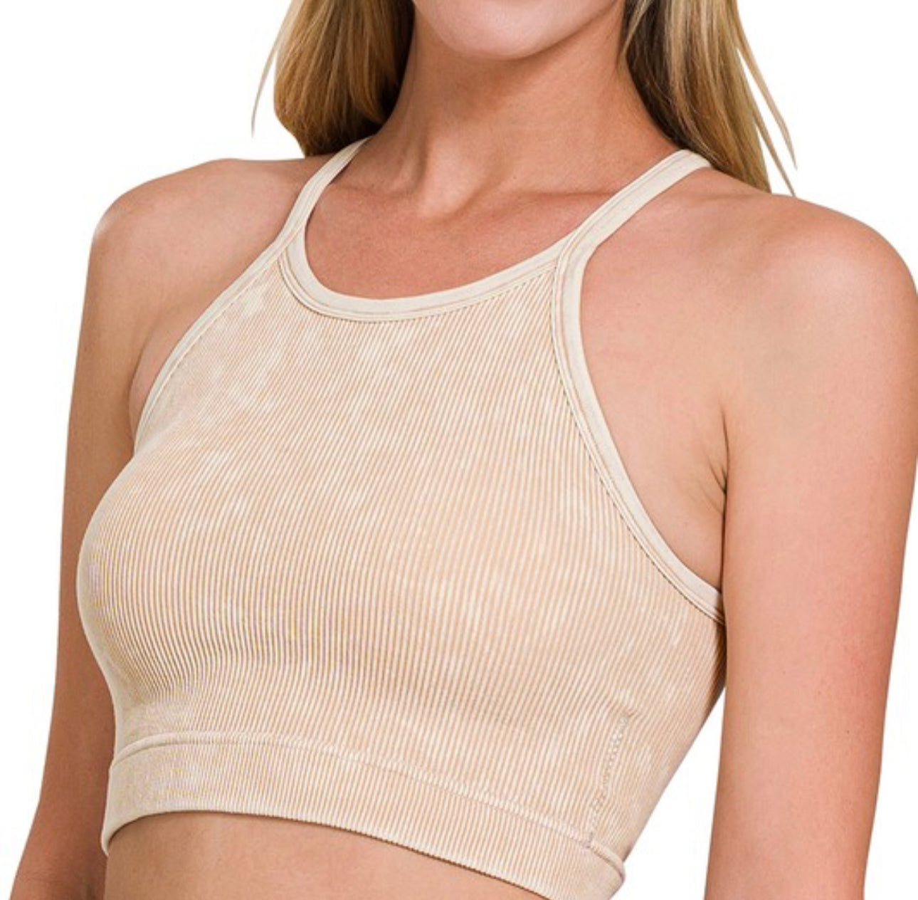 Ribbed Cropped Cami Bra