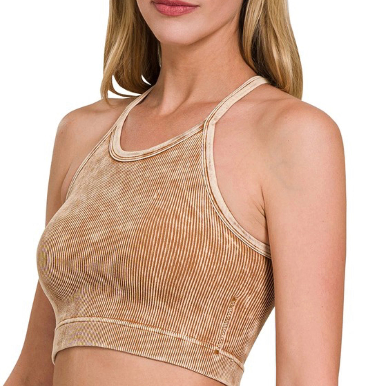 Ribbed Cropped Cami Bra