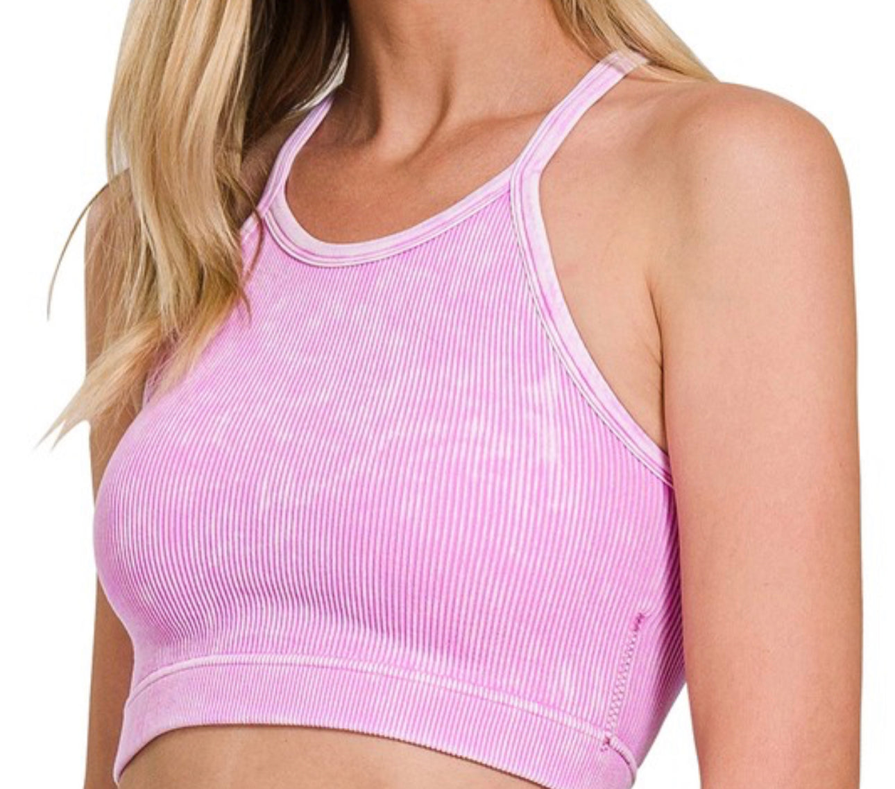 Ribbed Cropped Cami Bra