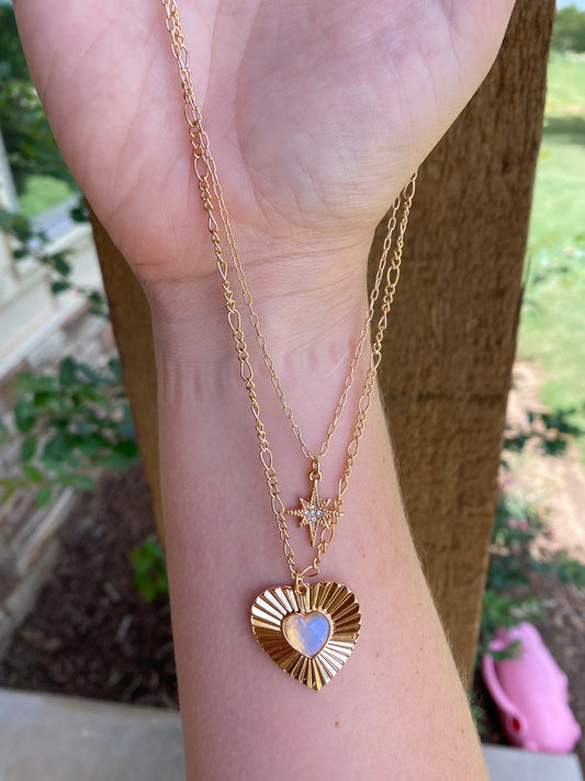 Gold Layered Heart Necklace